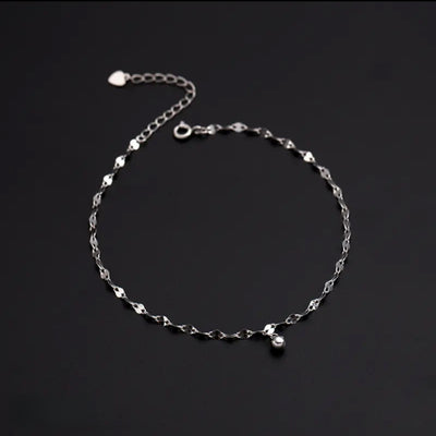 The Dainty Droplet Ankle Anchor: 925 Sterling Silver & 14K Gold-Plated Ankle Bracelet Set