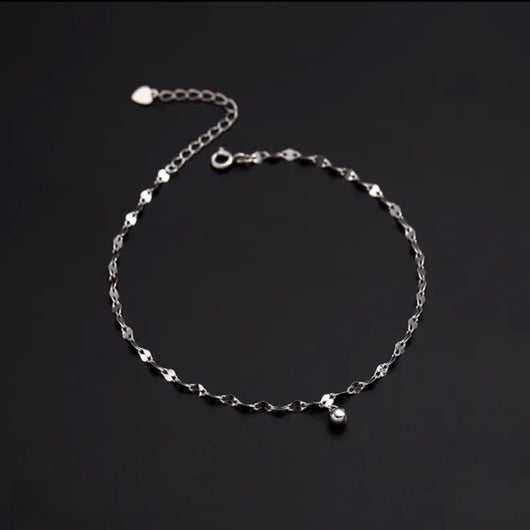 The Dainty Droplet Ankle Anchor: 925 Sterling Silver & 14K Gold-Plated Ankle Bracelet Set