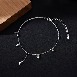 The Dainty Heart Ankle Anchor: 925 Sterling Silver Aesthetic Anklet