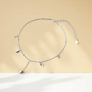 The Dainty Heart Ankle Anchor: 925 Sterling Silver Aesthetic Anklet