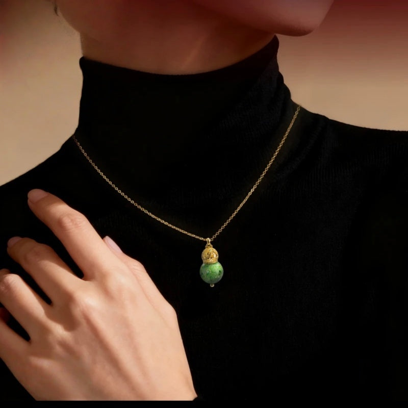 AuraNudge Momentum Gourd: Empower Your Vision with Artisanal Verdigris Brass