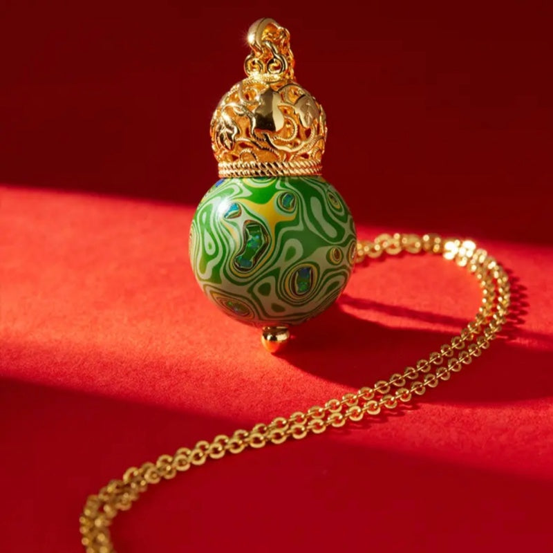 AuraNudge Momentum Gourd: Empower Your Vision with Artisanal Verdigris Brass