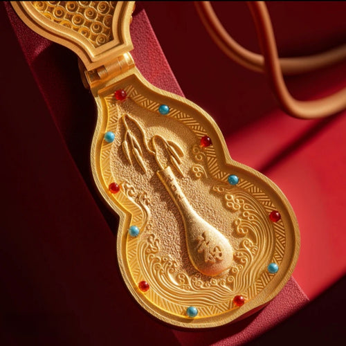 The Resonance Anchor: 24K Gold-Plated Gourd Locket – Mindset Alignment & Inner Balance