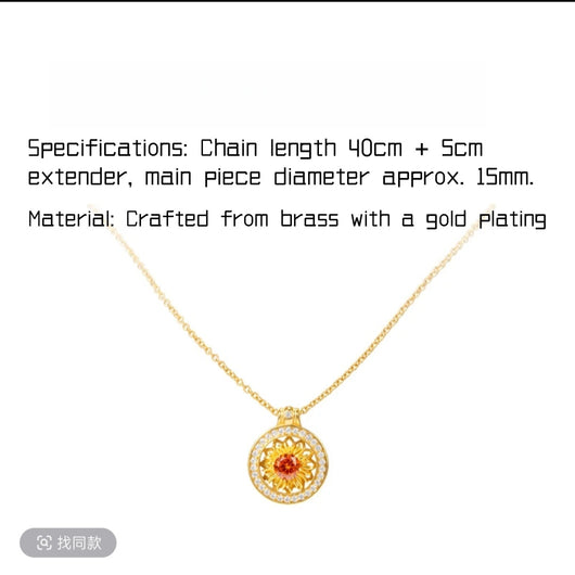 AuraNudge The Everbloom Sunflower Pendant Necklace | Symbol of Hope, Growth & Radiant Positivity | Elegance & Inspiration