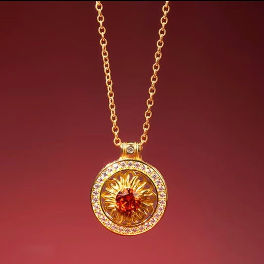 AuraNudge The Everbloom Sunflower Pendant Necklace | Symbol of Hope, Growth & Radiant Positivity | Elegance & Inspiration