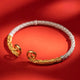 AuraNudge Eternal Bond Bangle for couples in polished sterling silver, a symbol of lasting commitment.