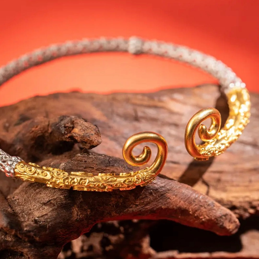 AuraNudge "Eternal Bond" Ring-Cane Bangle - Couples Edition