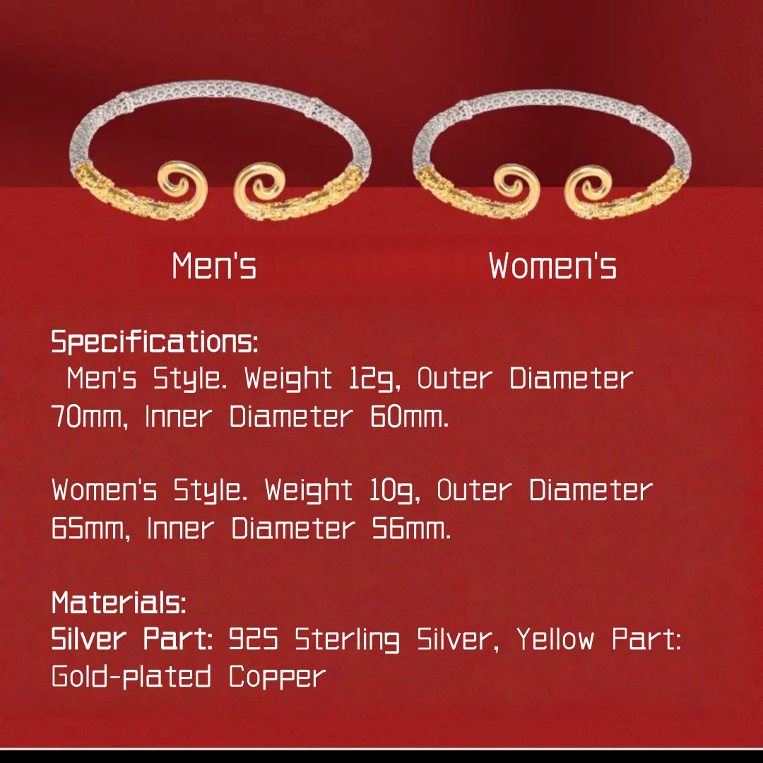 AuraNudge "Eternal Bond" Ring-Cane Bangle - Couples Edition