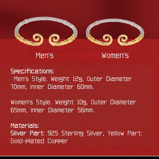 AuraNudge "Eternal Bond" Ring-Cane Bangle - Couples Edition