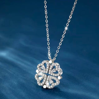 AuraNudge "The Shift" Kinetic Necklace — 2-in-1 Convertible Clover (925 Silver)