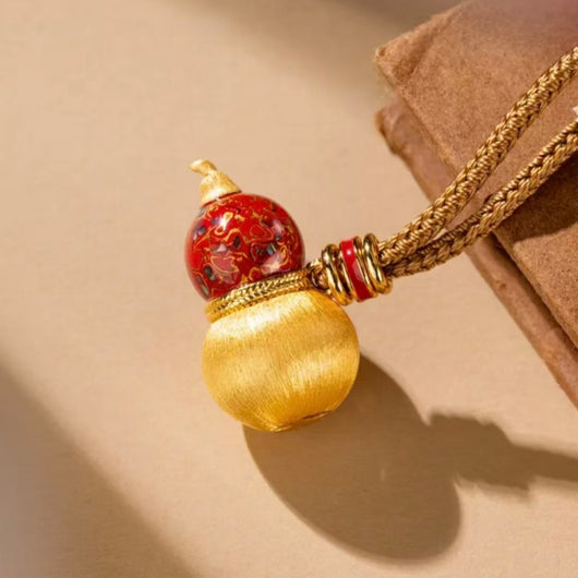 AuraNudge Resilience Gourd: Portable Emotional Anchor | 24K Gold-Plated & Hand-Finished Brass