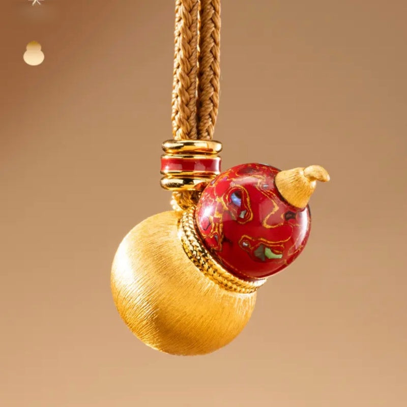 AuraNudge Resilience Gourd: Portable Emotional Anchor | 24K Gold-Plated & Hand-Finished Brass