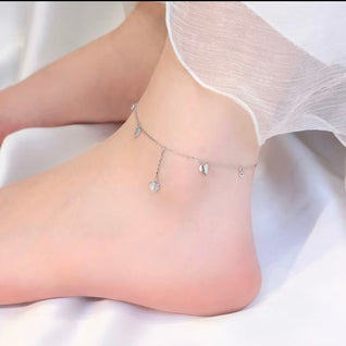 The Dainty Heart Ankle Anchor: 925 Sterling Silver Aesthetic Anklet