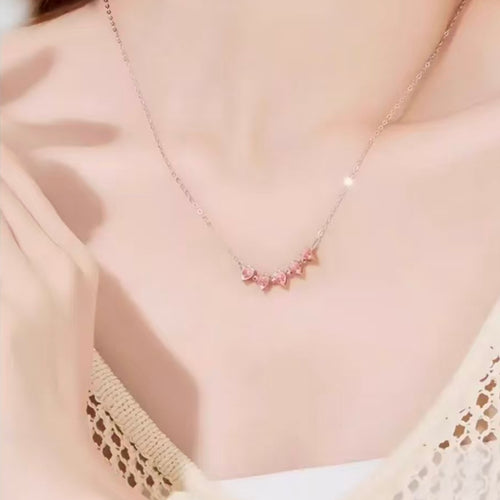 AuraNudge "Blossom Shift" Kinetic Necklace — 2-in-1 Magnetic Peach Blossom (925 Silver)