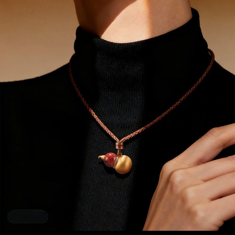 AuraNudge Resilience Gourd: Portable Emotional Anchor | 24K Gold-Plated & Hand-Finished Brass