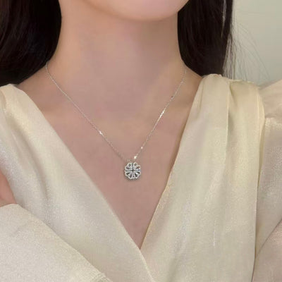 AuraNudge "The Shift" Kinetic Necklace — 2-in-1 Convertible Clover (925 Silver)