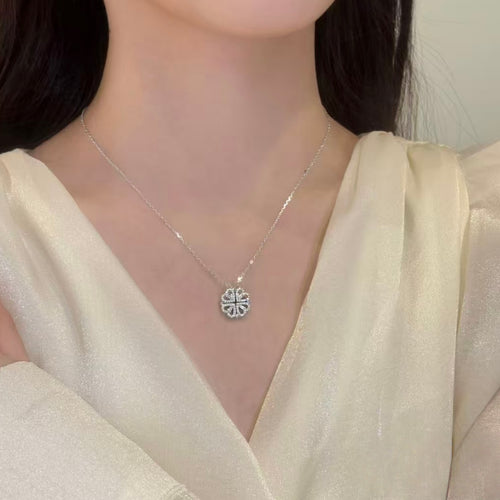 AuraNudge "The Shift" Kinetic Necklace — 2-in-1 Convertible Clover (925 Silver)