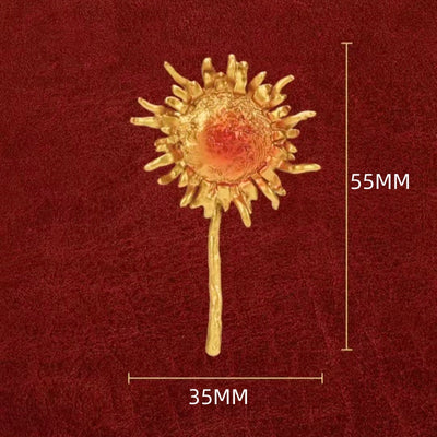 "Chasing the Sun" Brass Sunflower Brooch — A Daily Anchor for Optimism