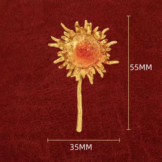 "Chasing the Sun" Brass Sunflower Brooch — A Daily Anchor for Optimism