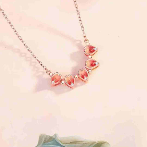 AuraNudge "Blossom Shift" Kinetic Necklace — 2-in-1 Magnetic Peach Blossom (925 Silver)