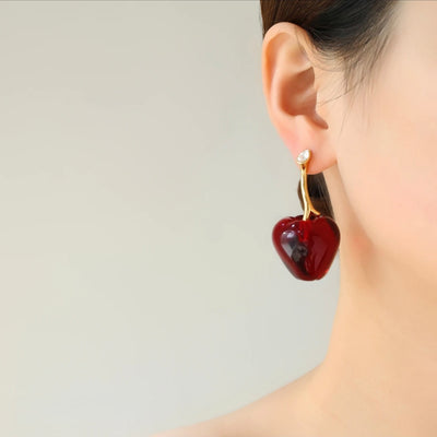 The Cherry Magnet Patch: 18K Gold-Plated Brass & Glossy Resin Aesthetic Anchor