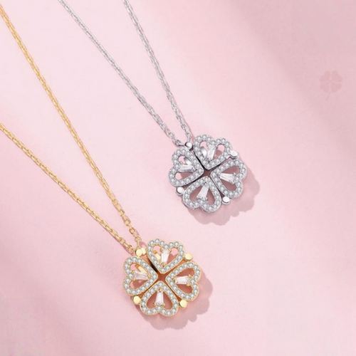 AuraNudge "The Shift" Kinetic Necklace — 2-in-1 Convertible Clover (925 Silver)