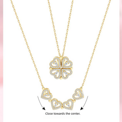 AuraNudge "The Shift" Kinetic Necklace — 2-in-1 Convertible Clover (925 Silver)