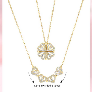 AuraNudge "The Shift" Kinetic Necklace — 2-in-1 Convertible Clover (925 Silver)