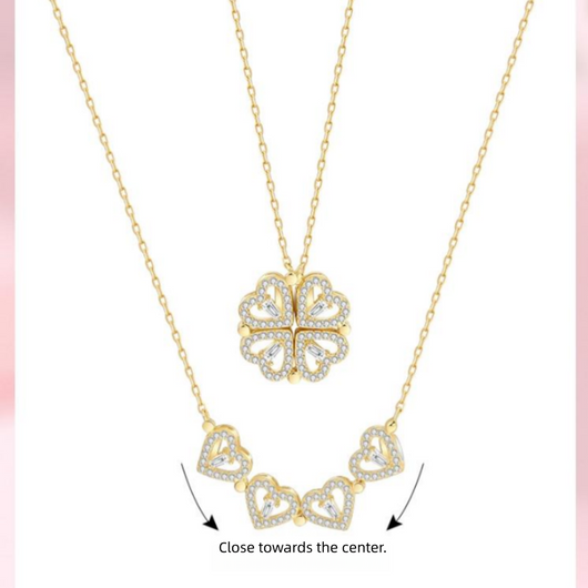 AuraNudge "The Shift" Kinetic Necklace — 2-in-1 Convertible Clover (925 Silver)