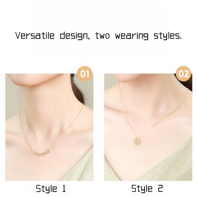 AuraNudge "The Shift" Kinetic Necklace — 2-in-1 Convertible Clover (925 Silver)