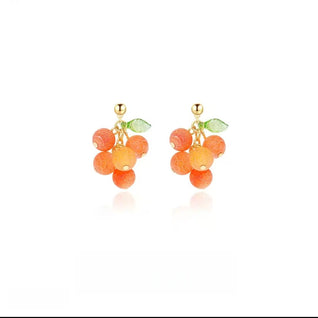 AuraNudge Orange Earrings – Playful Fruit-Shaped Dangle Earrings