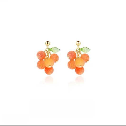 AuraNudge Orange Earrings – Playful Fruit-Shaped Dangle Earrings
