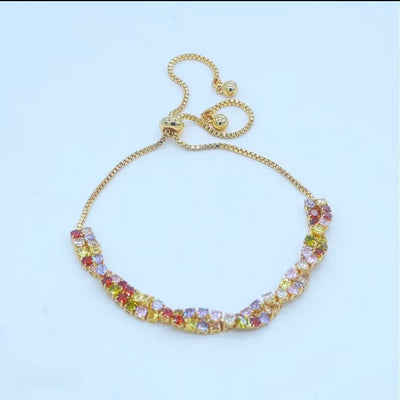 Chroma Wave Pulse Anchor | Tarnish-Proof Gradient Tennis Bracelet - AuraNudge
