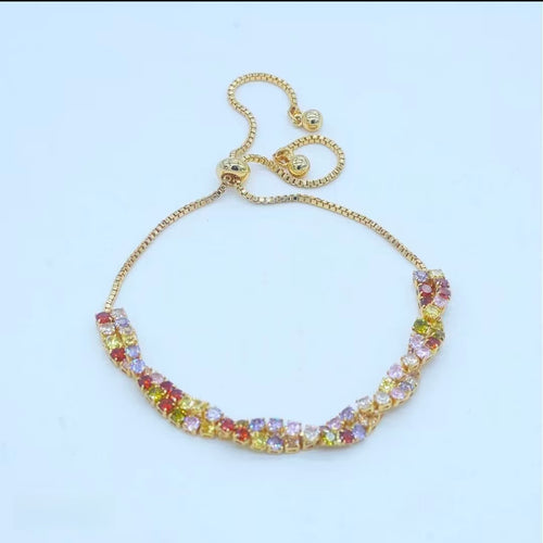 Chroma Wave Pulse Anchor | Tarnish-Proof Gradient Tennis Bracelet - AuraNudge