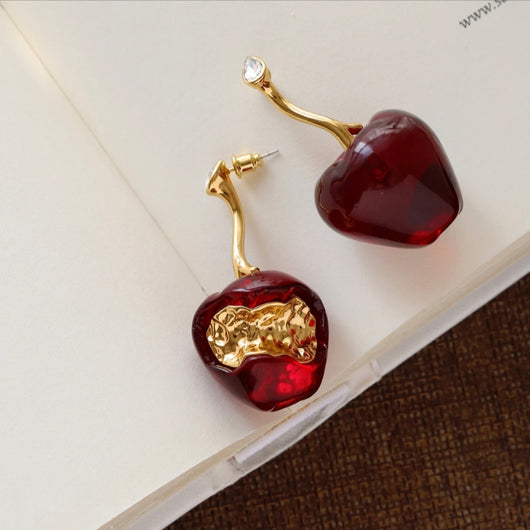 The Cherry Magnet Patch: 18K Gold-Plated Brass & Glossy Resin Aesthetic Anchor