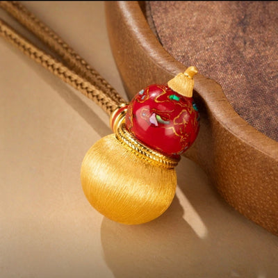 AuraNudge Resilience Gourd: Portable Emotional Anchor | 24K Gold-Plated & Hand-Finished Brass