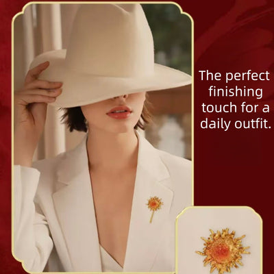 "Chasing the Sun" Brass Sunflower Brooch — A Daily Anchor for Optimism