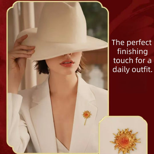 "Chasing the Sun" Brass Sunflower Brooch — A Daily Anchor for Optimism