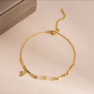 The Bamboo Serenity Ankle Anchor: 18K Gold, Jade & Micro-Pave CZ Anklet — For Resilient Frame Alignment