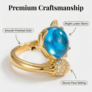 Temperature-Responsive Color-Changing Ring | Vintage Gold-Tone Finish | Interactive Cabochon Mood Jewelry