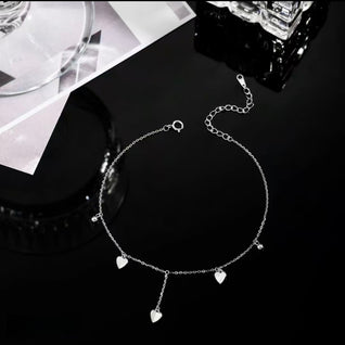 The Dainty Heart Ankle Anchor: 925 Sterling Silver Aesthetic Anklet